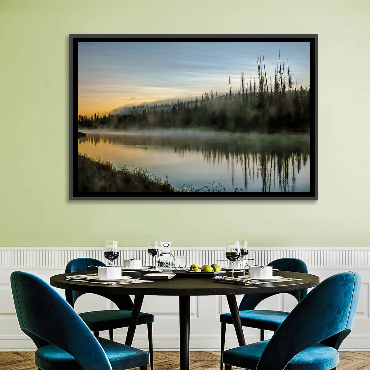 Yellowstone River Morning Mist Wall Art