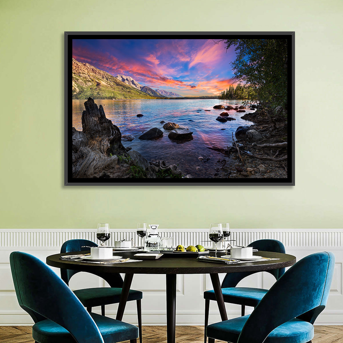 Jenny Lake Sunset Wall Art