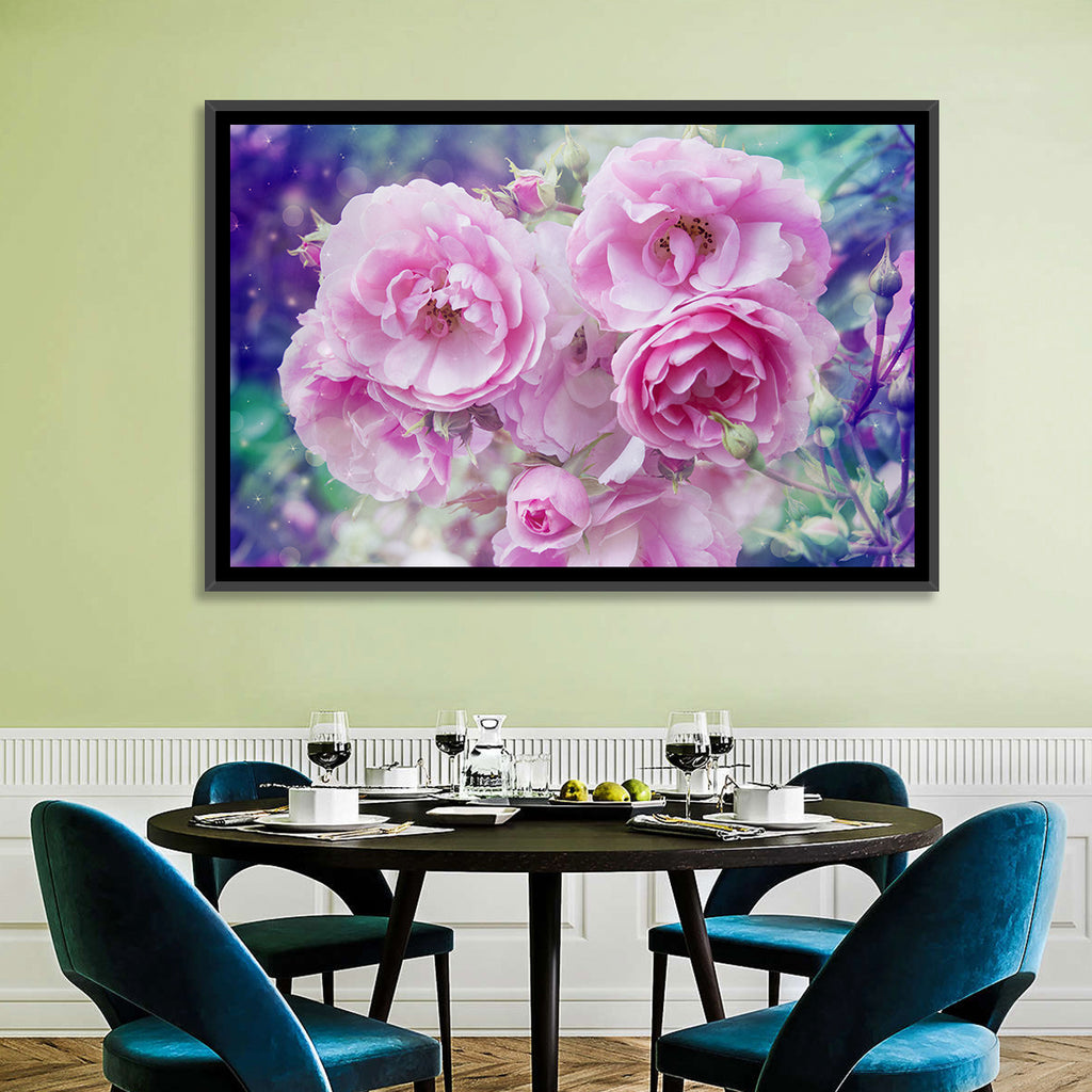 Springtime Pink Rose Cluster Wall Art