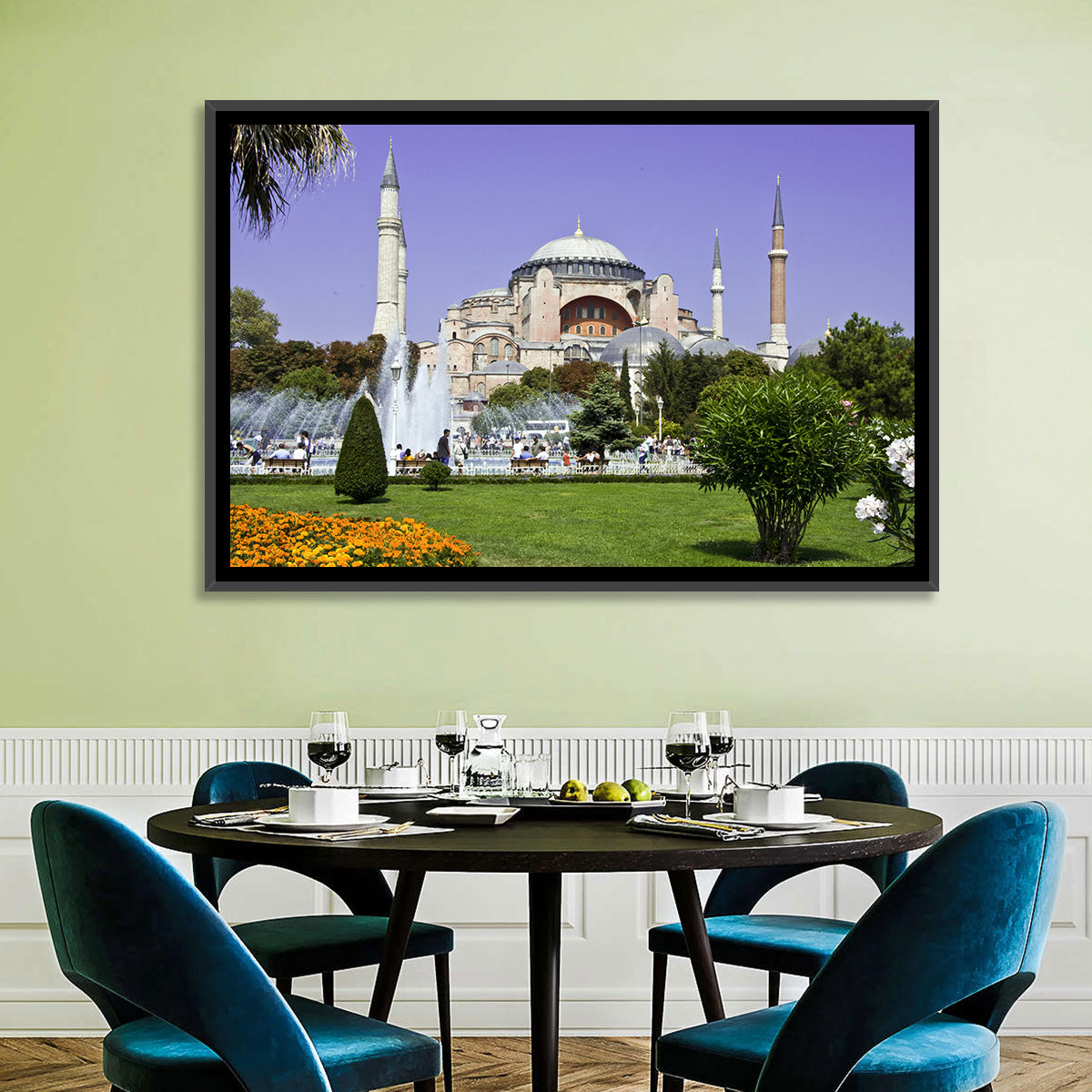 Hagia Sophia Fountain Gardens Istanbul Wall Art in a room, landscape