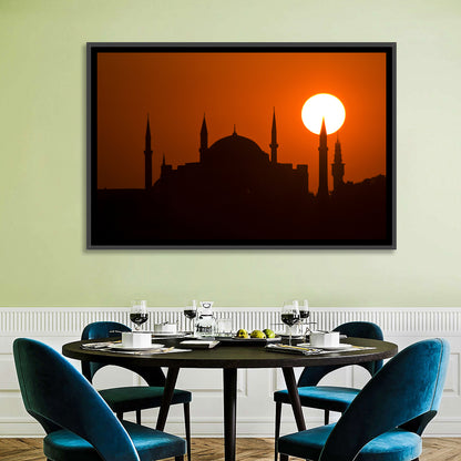 Hagia Sophia Silhouette at Sunset Wall Art