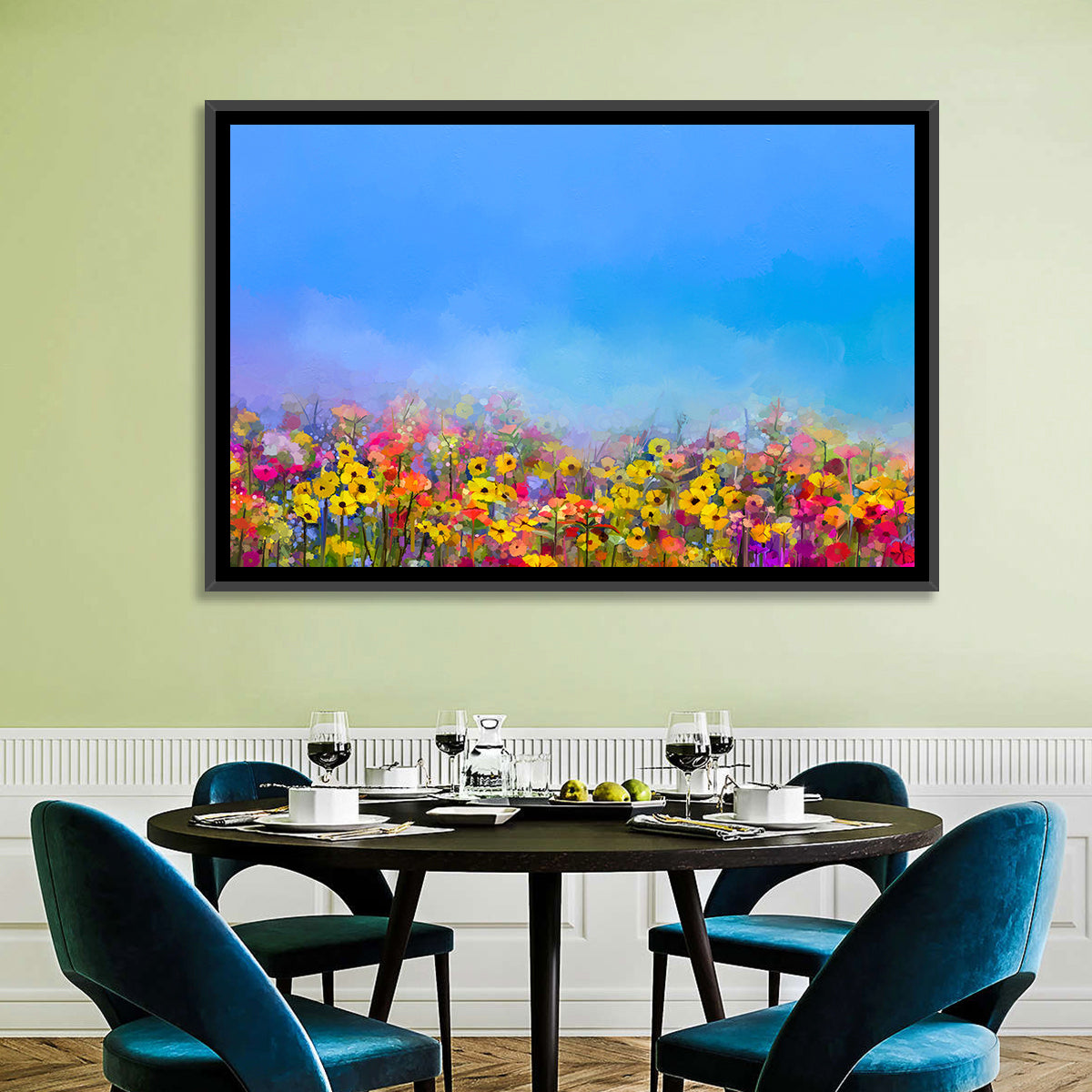 Cornflower and Daisy Meadow Wall Art