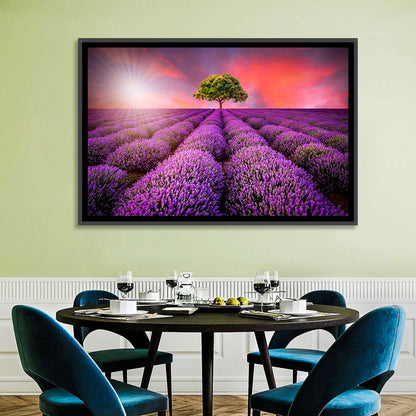 Sunset Over Lavender Fields Wall Art