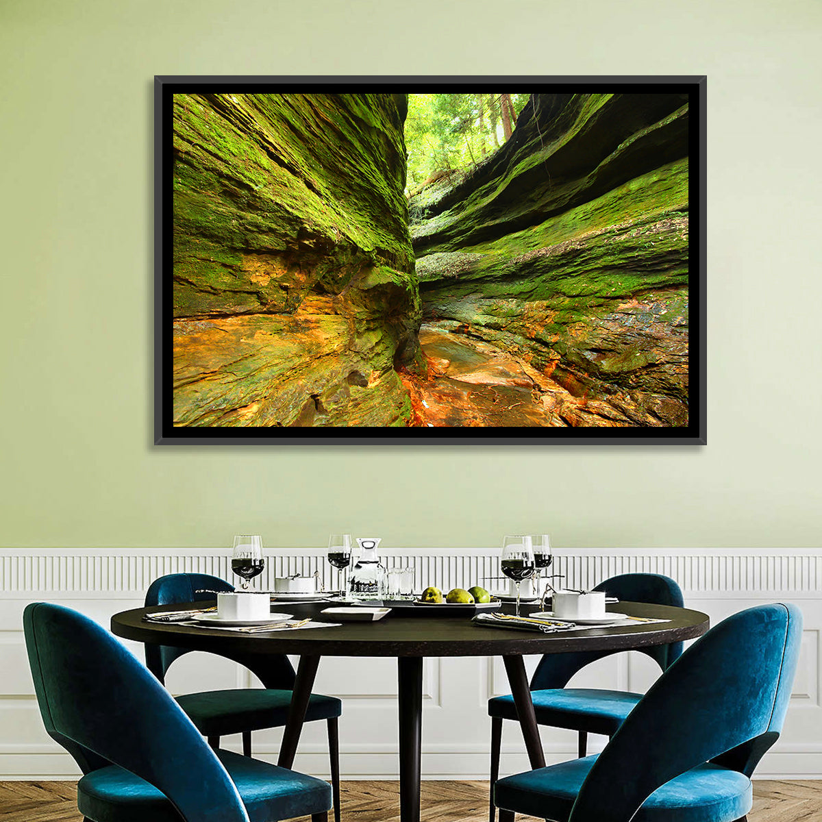 Turkey Run State Park Canyon Wall Art in a room, landscape