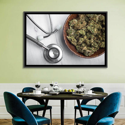 Stethoscope and Medical Cannabis Still Life Wall Art