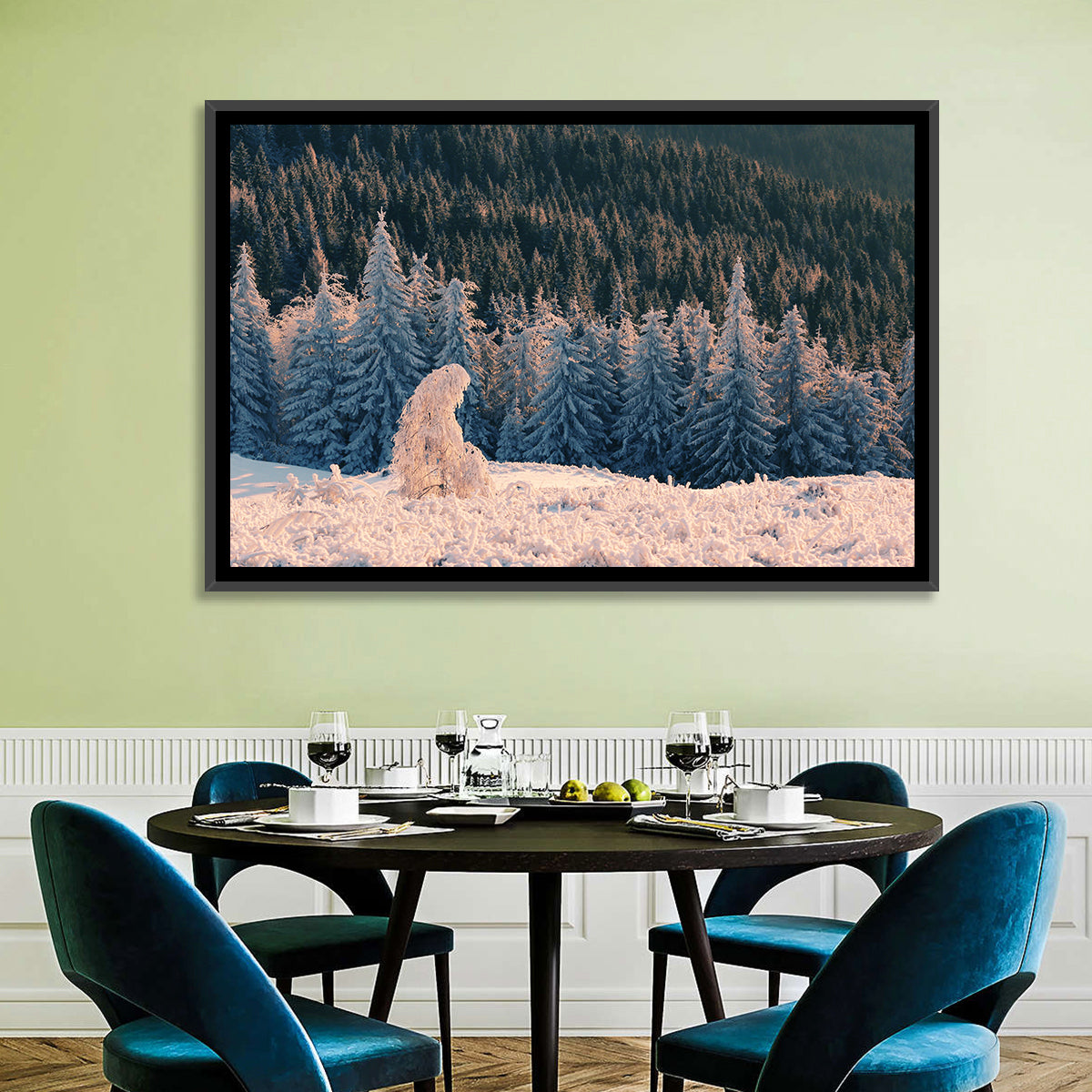 Carpathian Forest at Golden Hour Wall Art