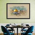 Dome of the Rock Watercolor Study Wall Art