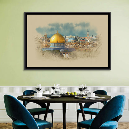 Dome of the Rock Watercolor Study Wall Art