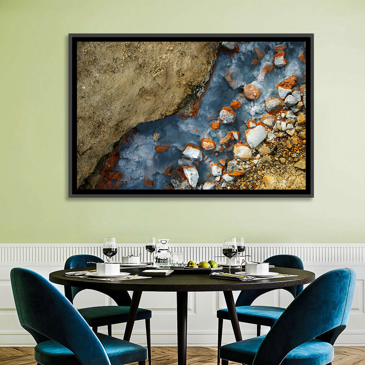 Milky Blue Geothermal Creek Wall Art