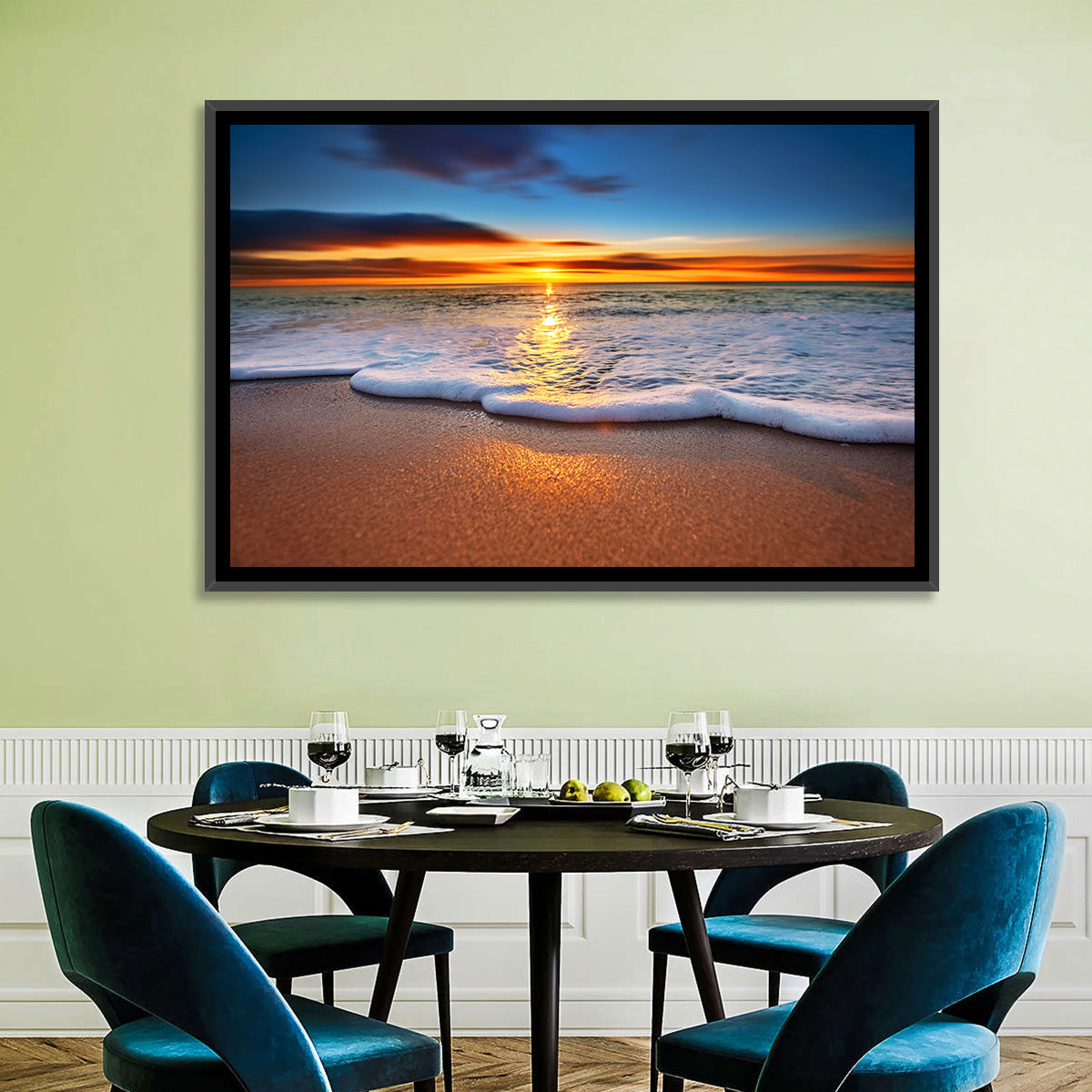 Sun Flare Beach Sunrise Wall Art