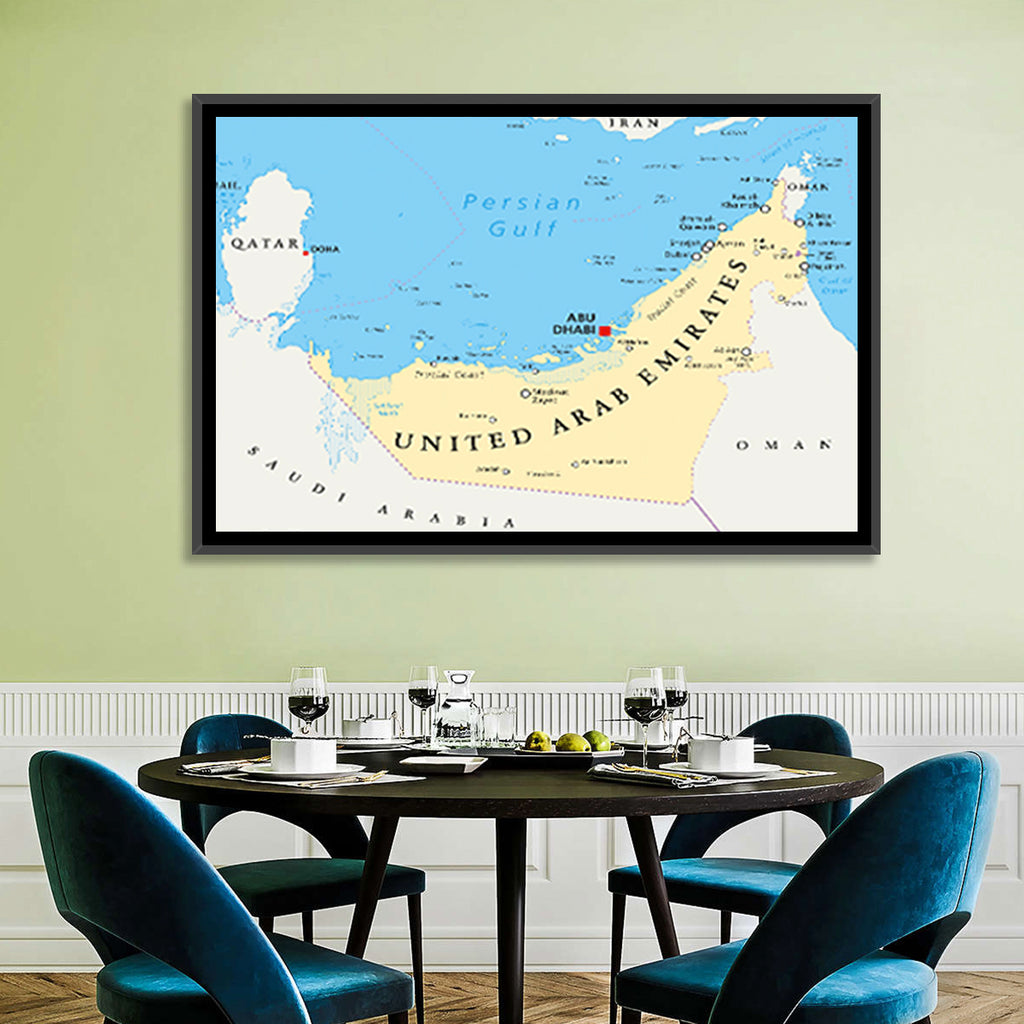 UAE Political Map Wall Art