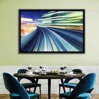 Curved Monorail Light Trails Wall Art