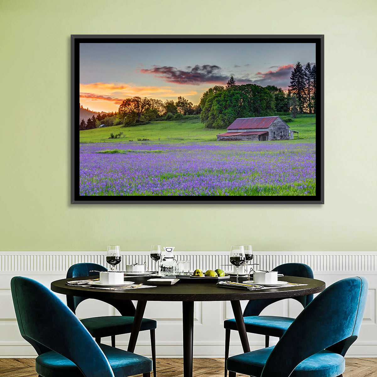 Willamette Valley Barn at Sunset Wall Art
