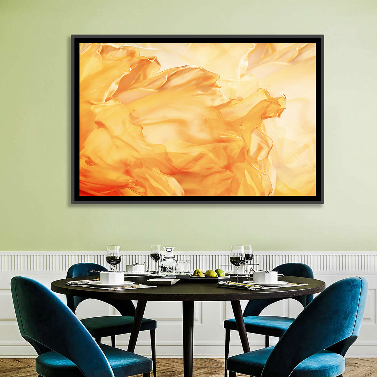 Golden Waving Cloth Abstract Wall Art