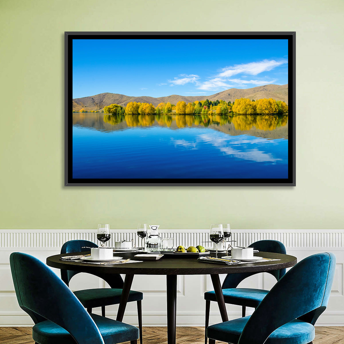 Lake Ruataniwha Wall Art in a room, landscape