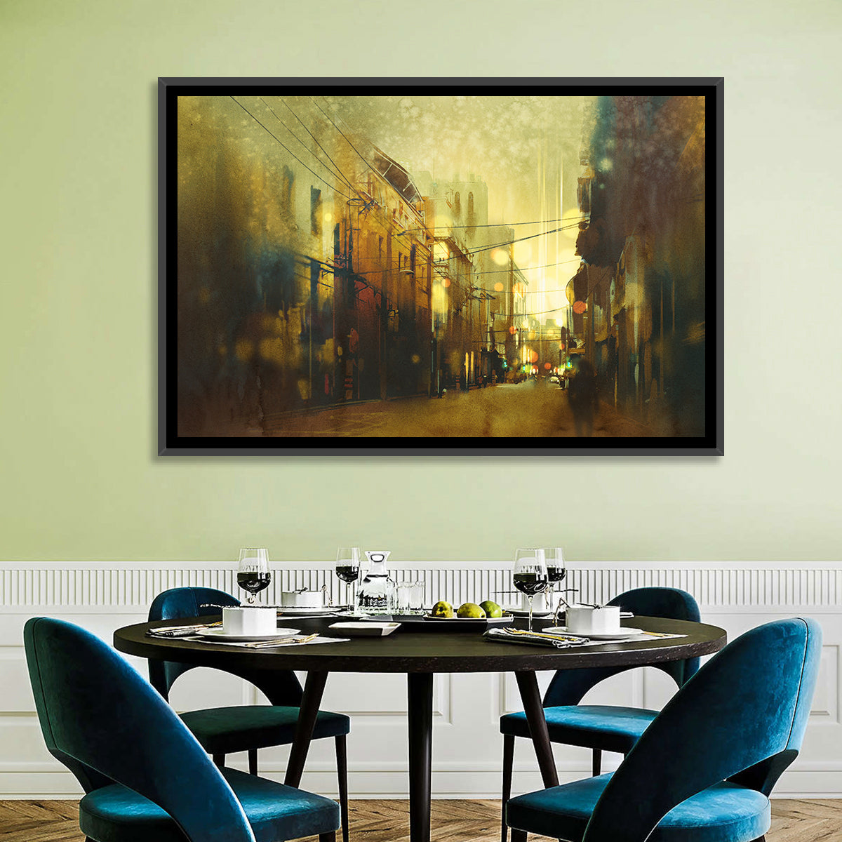 Golden Hour Urban Street Wall Art