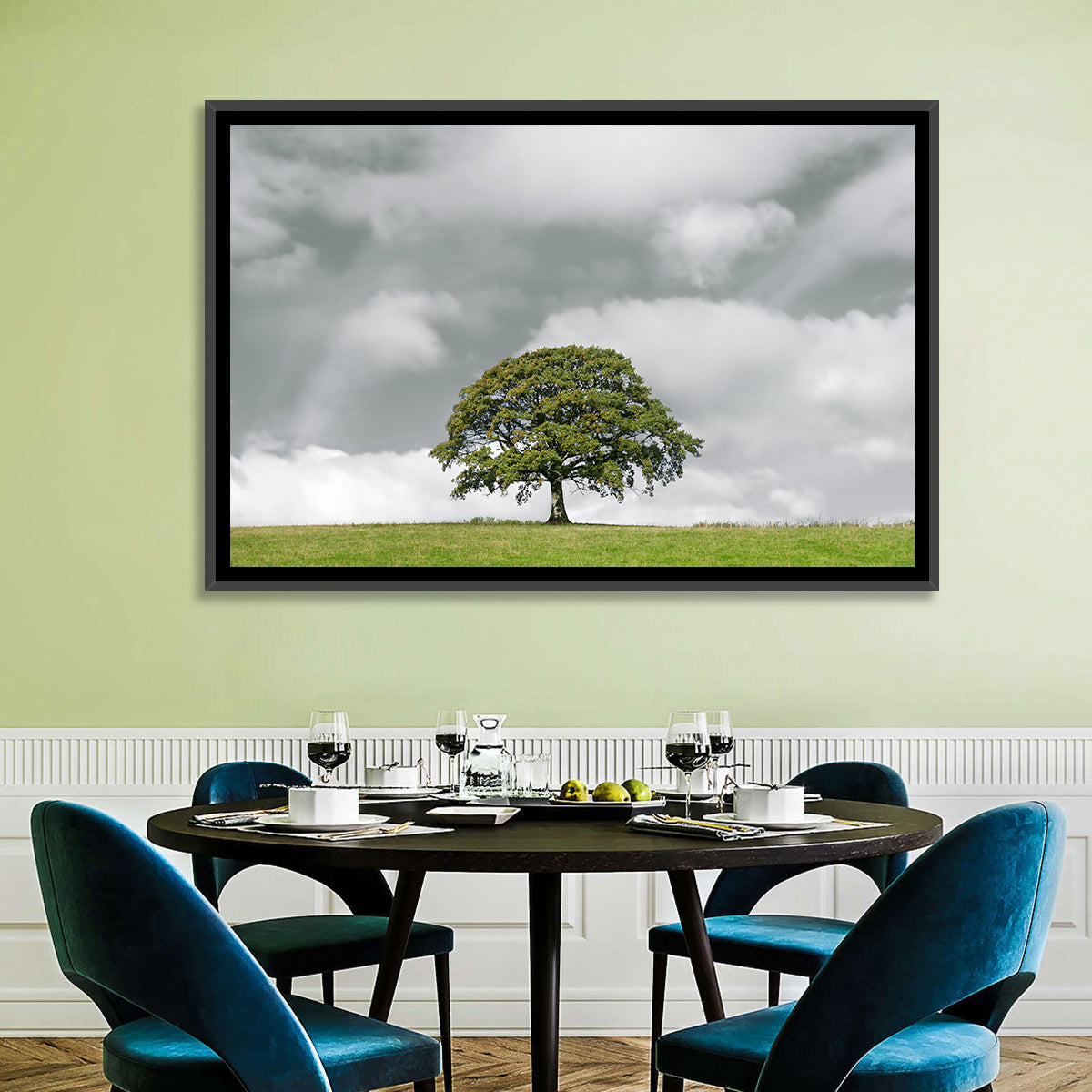 Solitary Oak in Meadow Wall Art
