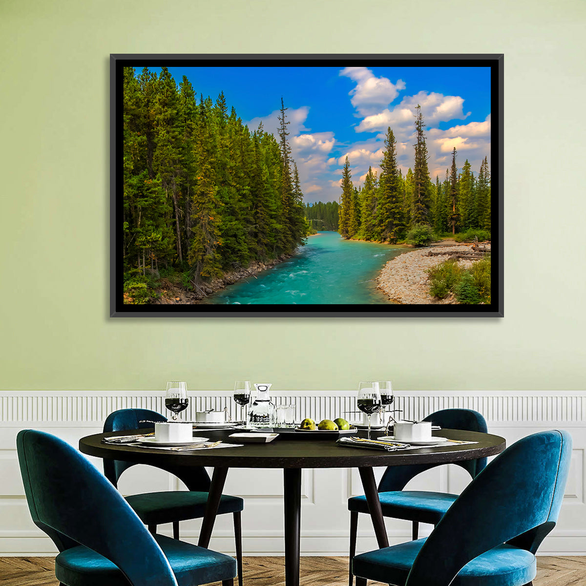Pipestone River Wall Art in a room, landscape