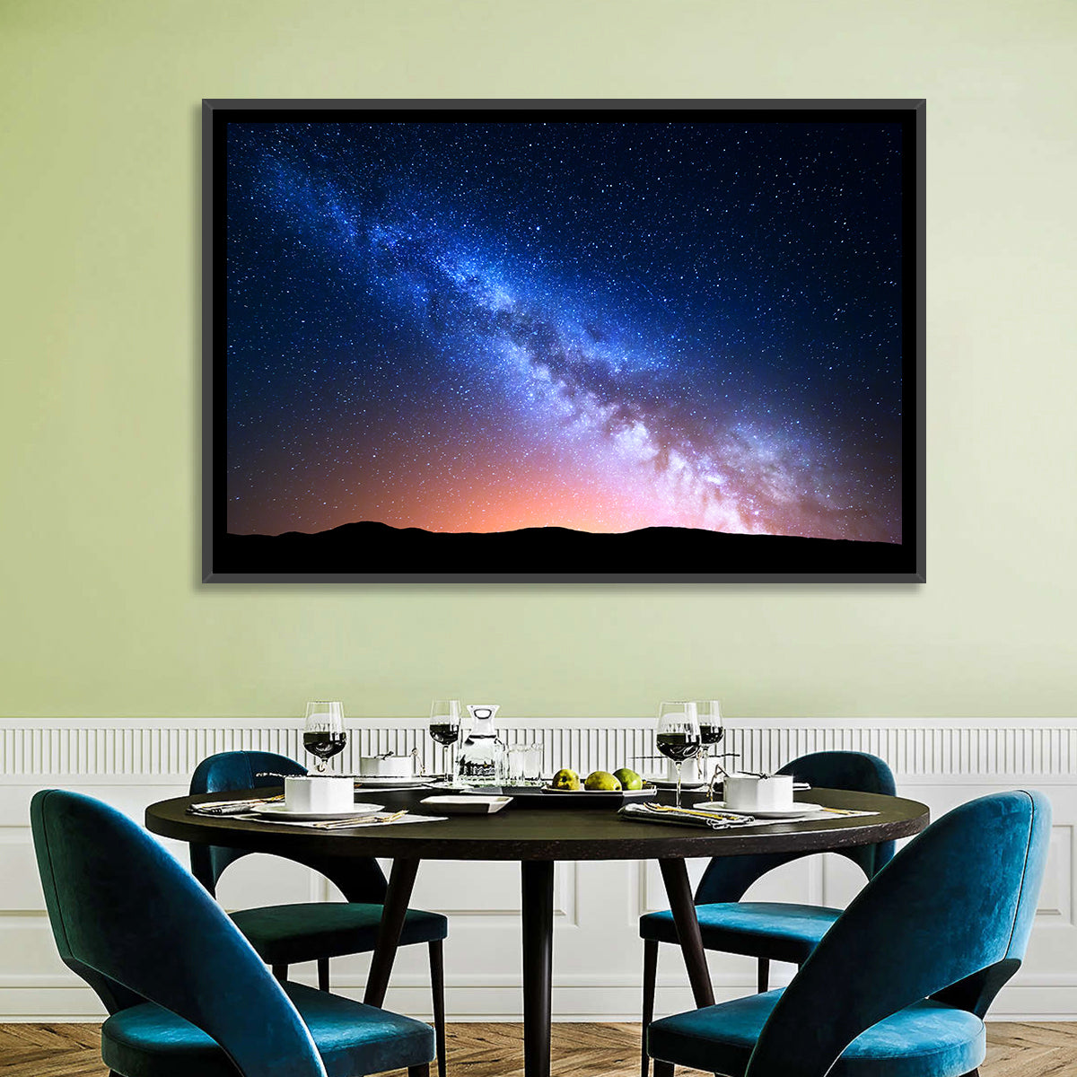 Milky Way Over Silhouetted Hills Wall Art