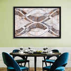 Waving Stone with Line Flowers Wall Art