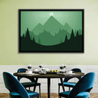 Geometric Mountain Sunset Illustration Wall Art