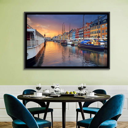 Nyhavn Canal at Sunset Wall Art