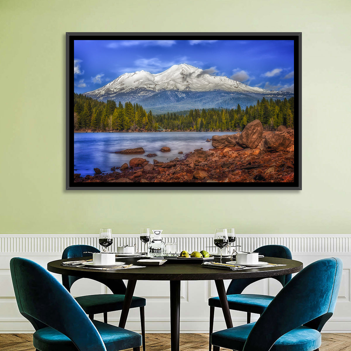 Mount Shasta Over Lake Siskiyou Wall Art
