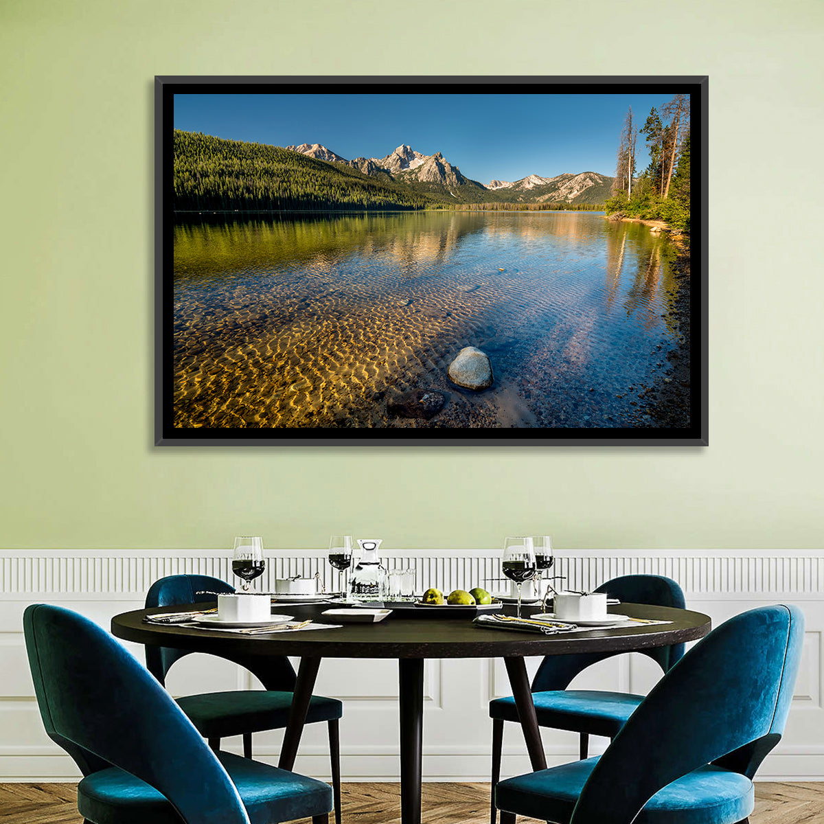 Morning Light at Stanley Lake Wall Art