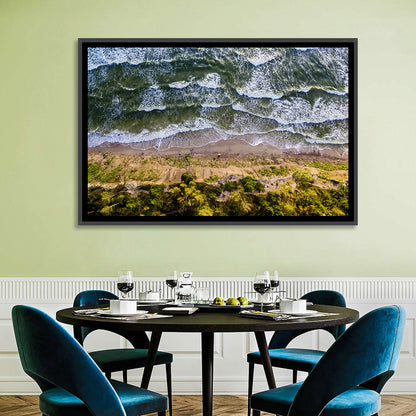 Aerial Waves Over Sandy Cliff Wall Art