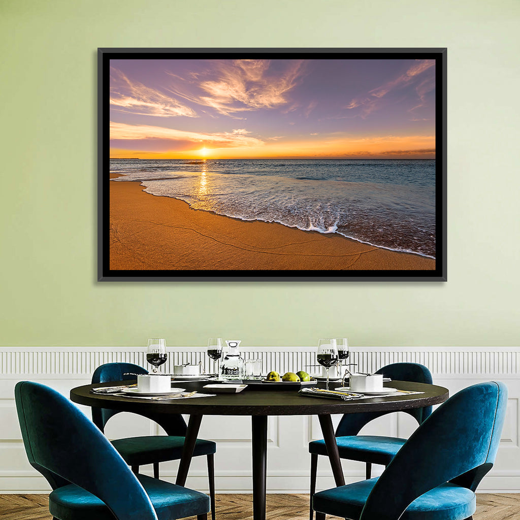 Sunrise Over Ocean Beach Wall Art
