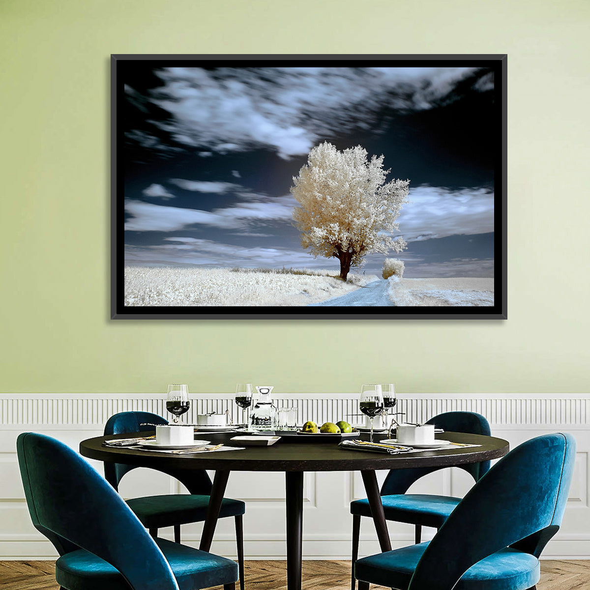 Infrared Winter Willow Tree Wall Art