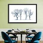 Four Bare Trees in Winter Wall Art