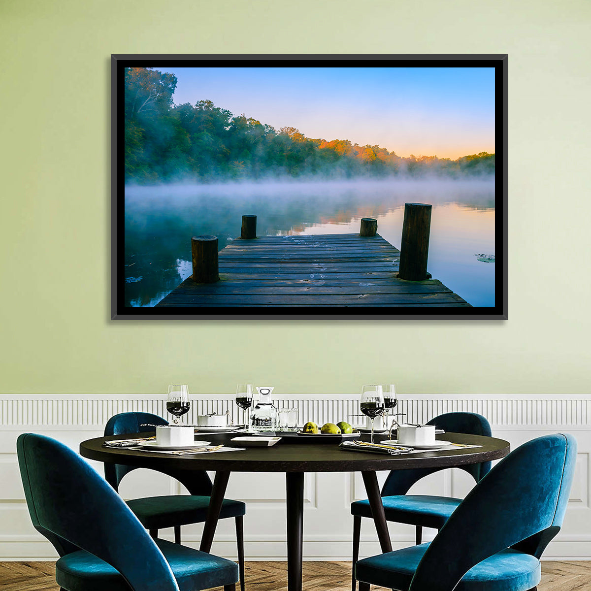 Misty Dock, Mt Saint Francis Wall Art