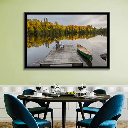 Ontario Autumn Lake Dock Wall Art