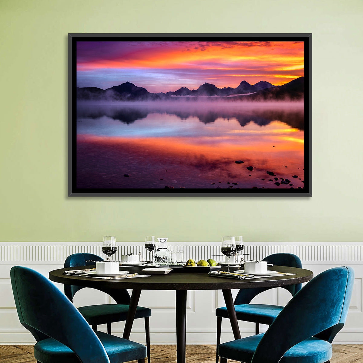 Lake Mcdonald Misty Sunset Wall Art