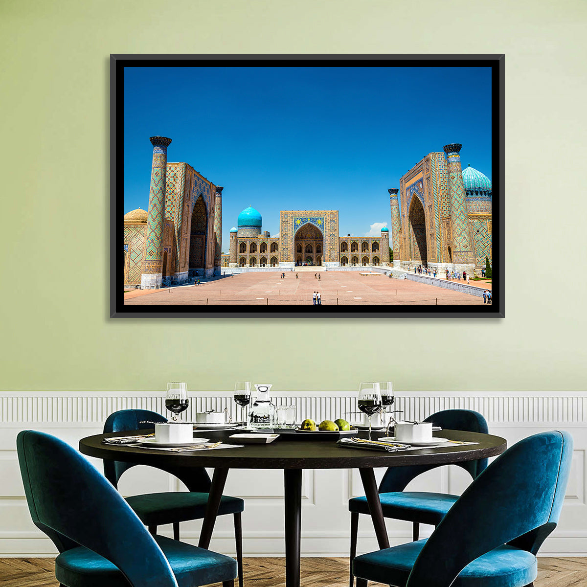 Registan Square, Samarkand Wall Art in a room, landscape