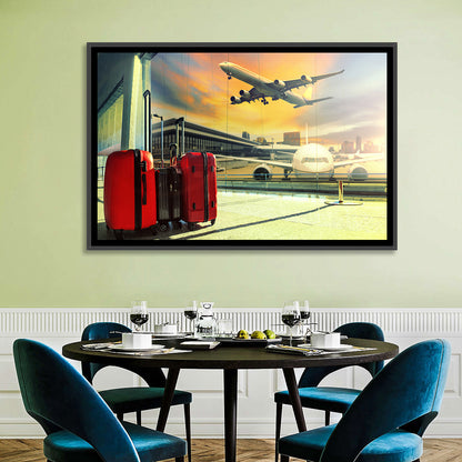 Suitcases at the Airport Window Wall Art