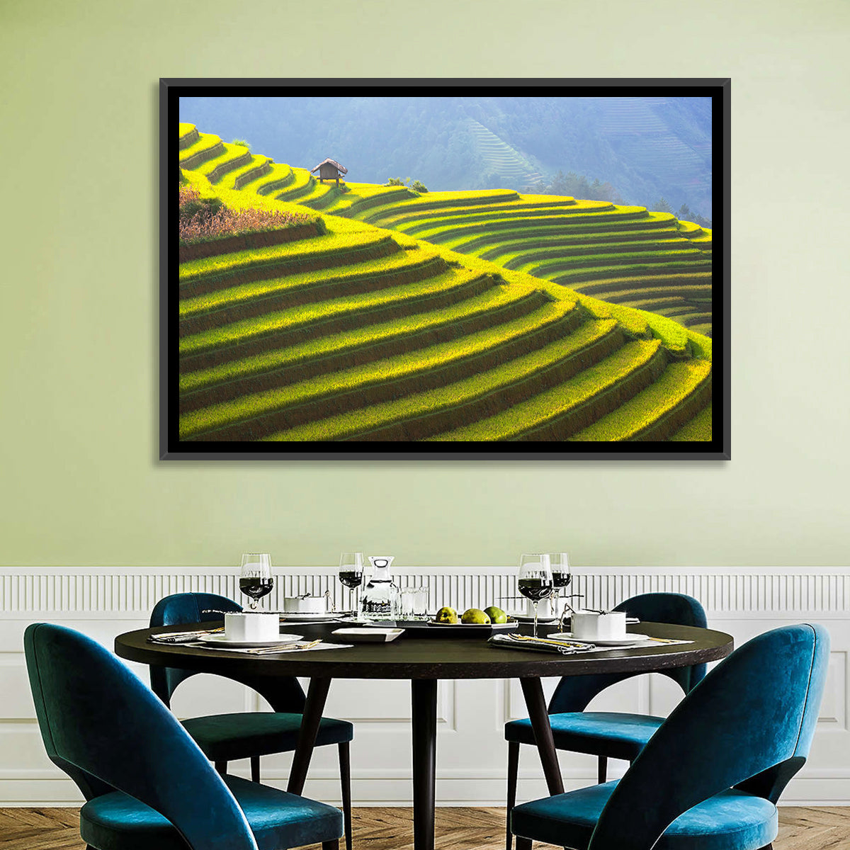 Mu Cang Chai Rice Terraces Wall Art in a room, landscape