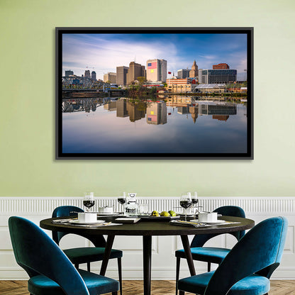 Newark Skyline Reflection Wall Art