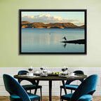 Lake Pleasant Fisherman Silhouette Wall Art