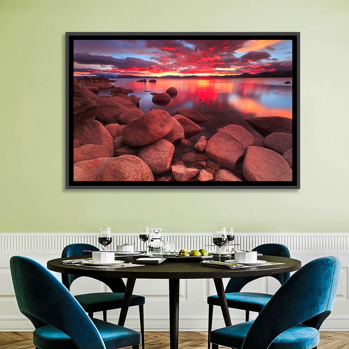 Lake Tahoe Sunset Reflection Wall Art