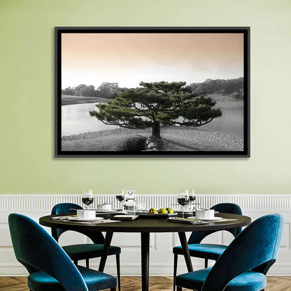Bonsai Pine in Japanese Garden Wall Art