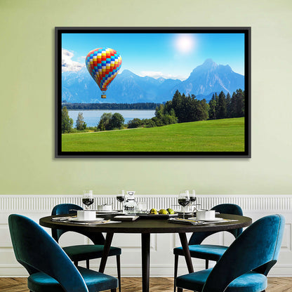 Bavarian Lake with Hot Air Balloon Wall Art