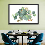 Eucalyptus Leaves with Pink Blossom Wall Art