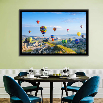 Cappadocia Hot Air Balloons Over Rock Valleys Wall Art