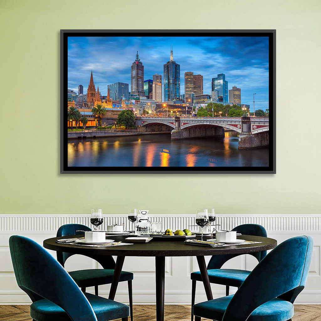Melbourne Blue Hour Skyline Wall Art