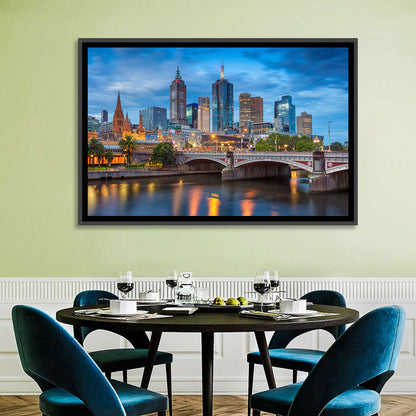 Melbourne Blue Hour Skyline Wall Art