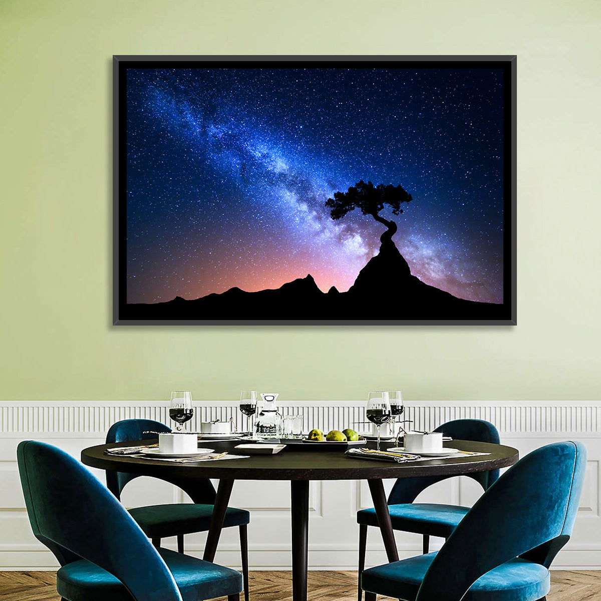 Milky Way Over Mountain Ridge Wall Art