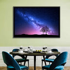 Milky Way Nebula Sky with Silhouetted Trees Wall Art