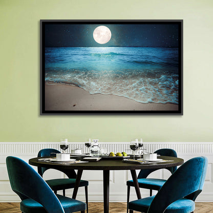 Full Moon Over Beach Wall Art